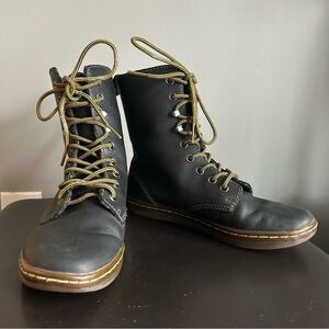 Dr. Martens Tehani Wool Lined Black Leather Lace-Up Sneaker Style Boots
